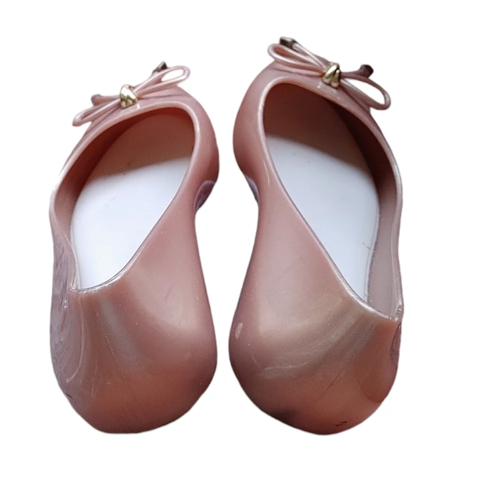 Mel by Mini Melissa Sweet Love IV Gold Ballet Bow Flat